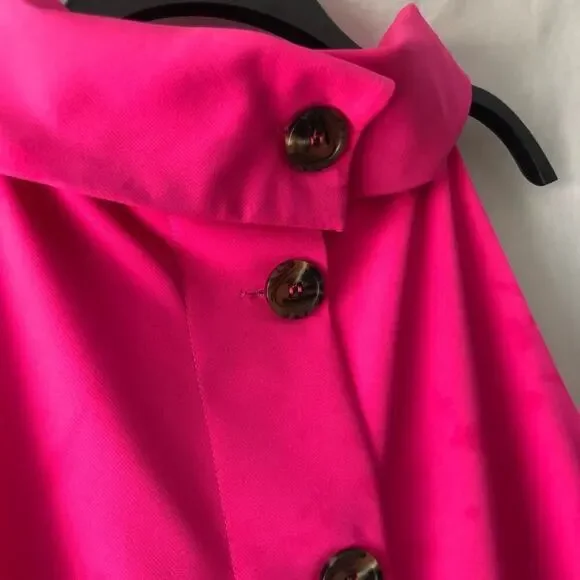 STS Sail To Stable Hot Pink Button Back Sleeveless Hydra Cowl Neck Dress Sz M - Picture 7 of 7